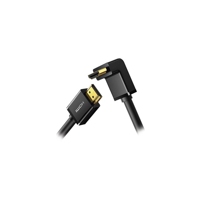 Cable HDMI 2.0 en Ángulo de 90° / 3 Metros (9.84 Pies) / 4K@60Hz / HDR / 3D / HEC (Canal Ethernet HDMI) / ARC (Canal