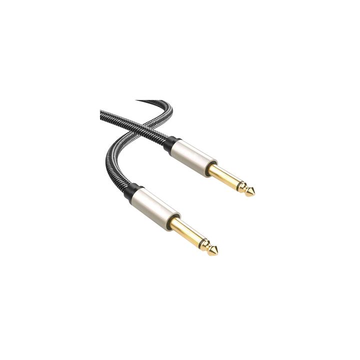 Cable de Audio Mono 6.35mm (1/4") Macho a 6.35mm (1/4") Macho / 10 Metros / Núcleo de Cobre / Blindaje Interno / Nylon