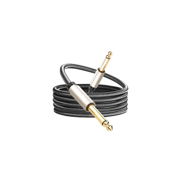 Cable de Audio Mono 6.35mm (1/4") Macho a 6.35mm (1/4") Macho / 10 Metros / Núcleo de Cobre / Blindaje Interno / Nylon