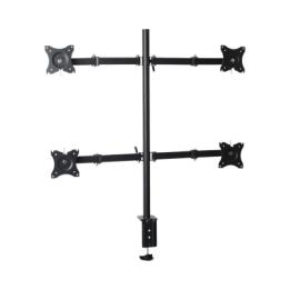 Montaje de Escritorio articulado para 4 monitores de 13 a 27" /  Soporta hasta 15 kg / Vesa 75 x 75 / 100 x 100 / Acero