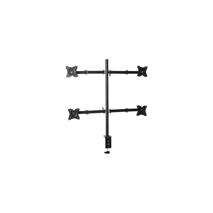 Montaje de Escritorio articulado para 4 monitores de 13 a 27" /  Soporta hasta 15 kg / Vesa 75 x 75 / 100 x 100 / Acero