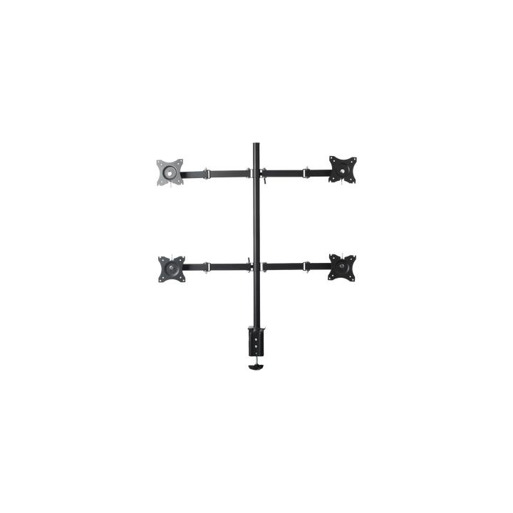 Montaje de Escritorio articulado para 4 monitores de 13 a 27" /  Soporta hasta 15 kg / Vesa 75 x 75 / 100 x 100 / Acero