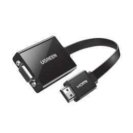 Adaptador HDMI a VGA / Resolución 1080P / Audio 3.5mm / Con Puerto Micro USB para Alimentación / Plug & Play / No