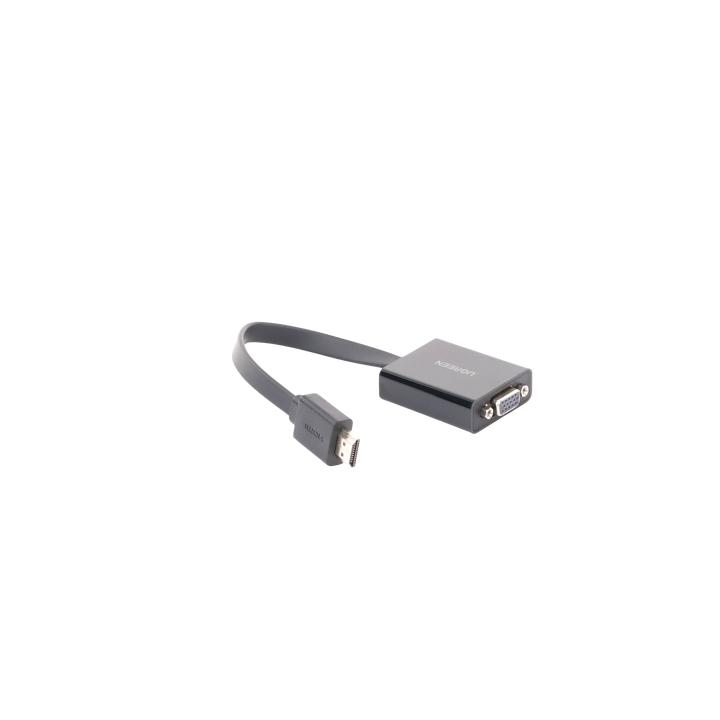 Adaptador HDMI a VGA / Resolución 1080P / Audio 3.5mm / Con Puerto Micro USB para Alimentación / Plug & Play / No