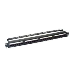 Panel de Parcheo de Impacto (110) UTP de 24 Puertos Cat6, 19 Pulgadas (48.26 cm), con Barra para Organizar Cable