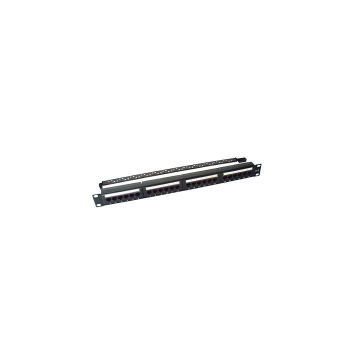 Panel de Parcheo de Impacto (110) UTP de 24 Puertos Cat6, 19 Pulgadas (48.26 cm), con Barra para Organizar Cable