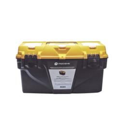 Caja Porta Herramientas 17", 44x26x23 cm Bicolor con Compartimientos para Tornillos.