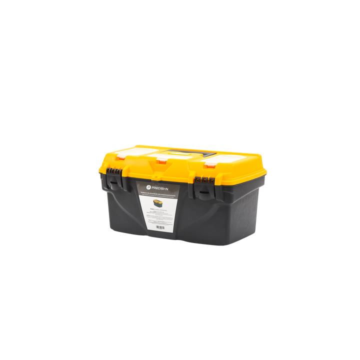 Caja Porta Herramientas 17", 44x26x23 cm Bicolor con Compartimientos para Tornillos.