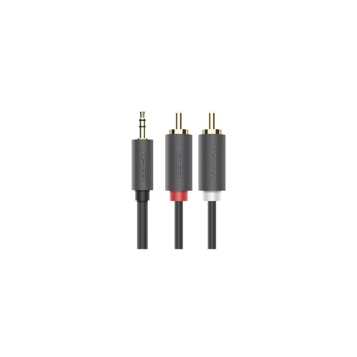 Cable Adaptador de 3.5mm Macho a 2 RCA Macho / 5 Metros (16.40 Pies) / Color Gris / Blindaje Múltiple / ABS / Alta
