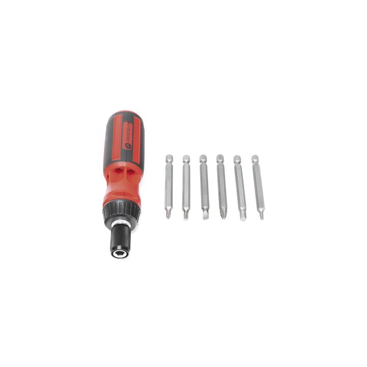 Desarmador 6 en 1 con Mango de Agarre Plástico (Torx #10 y #20, Hexagonal #5, PH0, PH2, Plana #5)