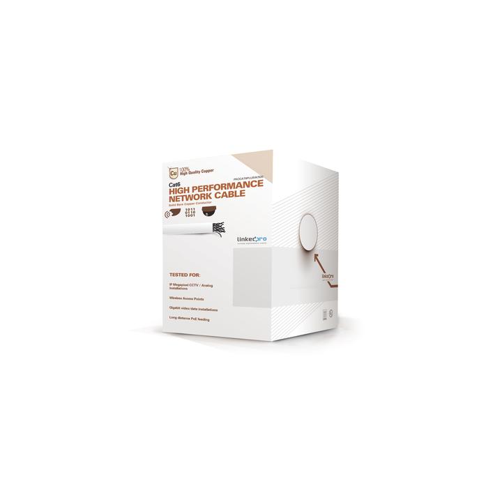 Bobina de Cable de 152 Metros (500 Pies) Cat6+ Calibre 23 Alto Desempeño, Super Flexible, UL, Color Blanco, para