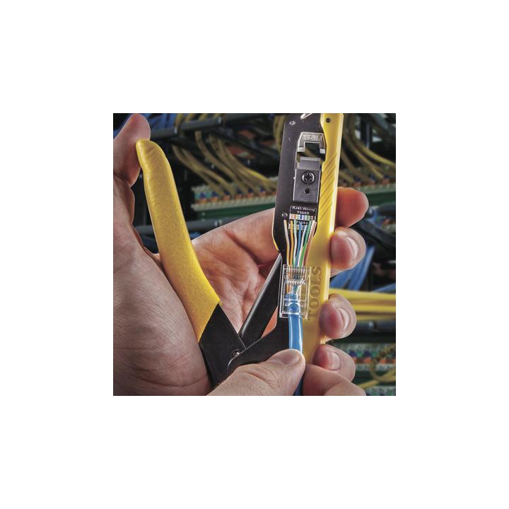 Ponchadora/Pelacables/Cortacables con Matraca para Conectores Pass-Thru RJ45