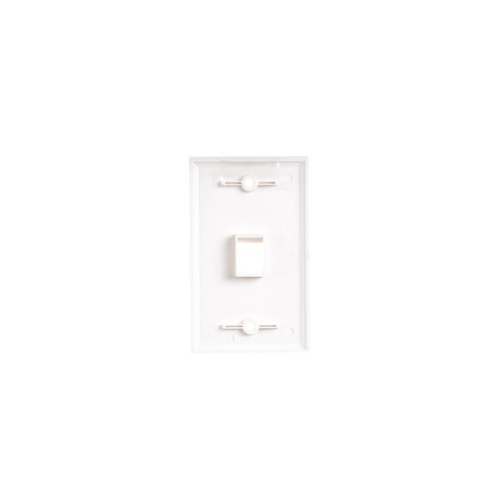 Placa de Pared de 1 Puerto, Keystone, Color Blanco