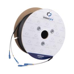 Carrete de Fibra Óptica Monomodo con Conectores SC-SC Duplex, Reforzada con Kevlar, de 300 Metros (984.25 Pies), Para