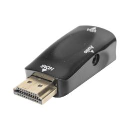 Adaptador (Convertidor) HDMI a VGA  / HDMI Macho a VGA Hembra / Resolución 1920x1080 @ 60Hz  / Adaptador de Audio de