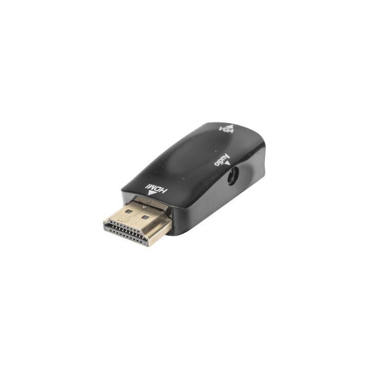 Adaptador (Convertidor) HDMI a VGA  / HDMI Macho a VGA Hembra / Resolución 1920x1080 @ 60Hz  / Adaptador de Audio de