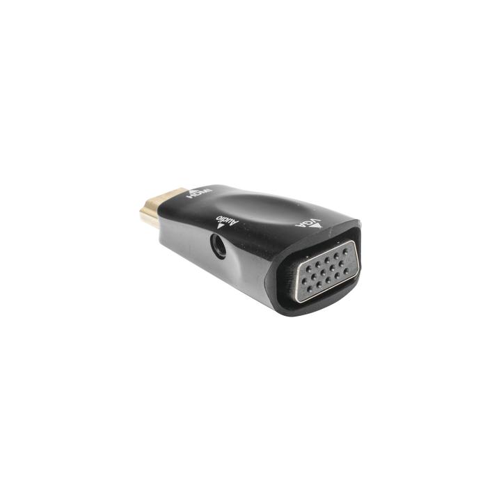 Adaptador (Convertidor) HDMI a VGA  / HDMI Macho a VGA Hembra / Resolución 1920x1080 @ 60Hz  / Adaptador de Audio de