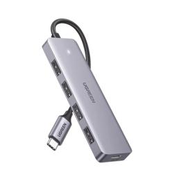 HUB USB-C 3.0 4 EN 1 | 4 Puertos USB-A (5Gbps) | Carcasa ABS + PC | Soporta OTG | Luz Indicadora LED | Compatible con
