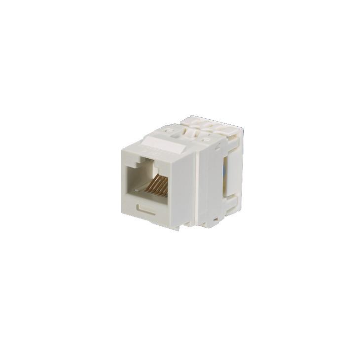Conector Jack Estilo 110 (de Impacto), Tipo Keystone, Categoría 6, de 8 Posiciones y 8 Cables, Color Blanco