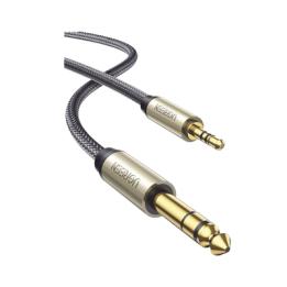Cable Audio Estéreo 3.5mm (1/8") TRS a 6.35mm (1/4") TS / 1 Metro / Audio de Hi-Fi / Trenza de Nylon / Blindaje
