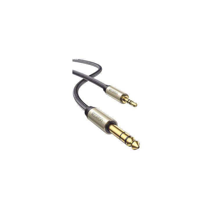 Cable Audio Estéreo 3.5mm (1/8") TRS a 6.35mm (1/4") TS / 1 Metro / Audio de Hi-Fi / Trenza de Nylon / Blindaje