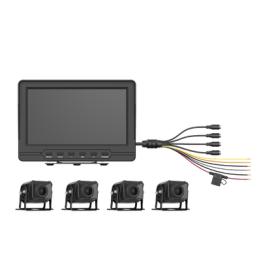 Sistema de Monitoreo Local / 4 Cámaras 1080p para Exterior (IP68) y Pantalla LCD de 7" a Color / Memoria Micro SD de