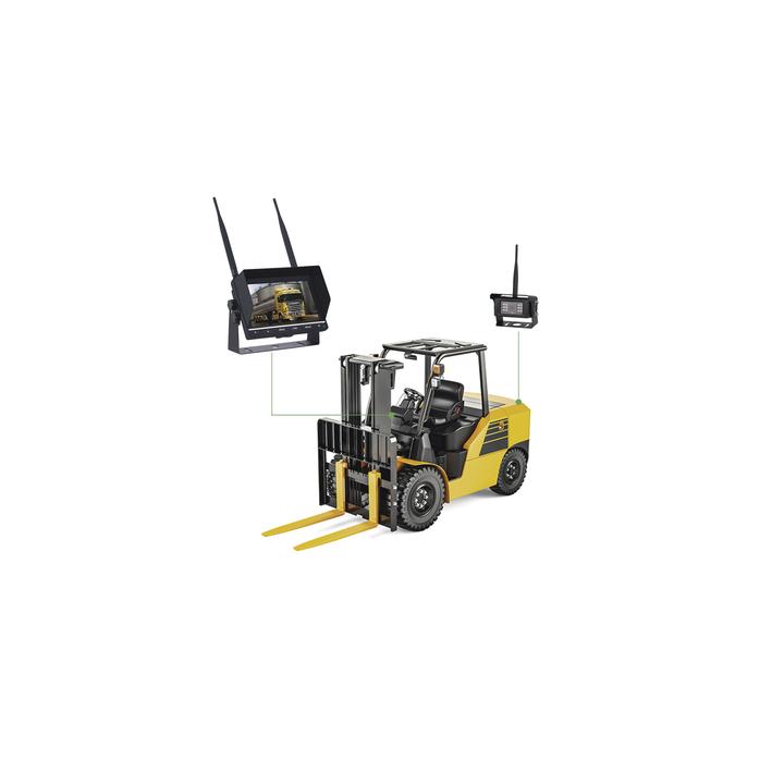 Sistema Profesional Inalámbrico de Cámara de Reversa Infrarroja y Monitor de 7" para Vehículos de Trabajo y
