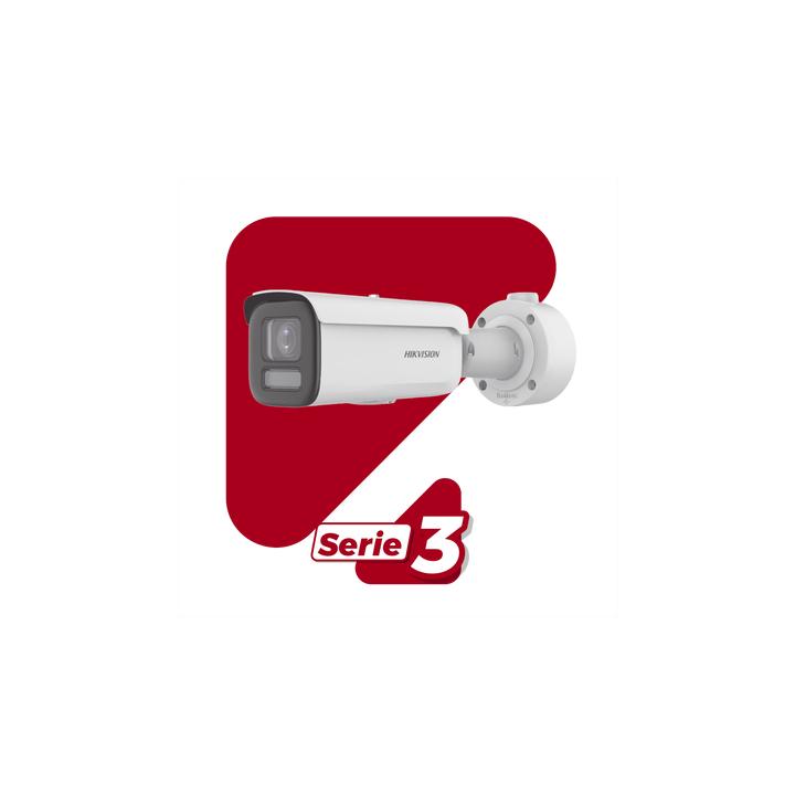 Bala IP 8 Megapixel / Lente Mot. 2.7 a 13.5 mm / Dual Light (60 mts IR + 60 mts Luz Blanca ) / Darkfighter S / Exterior