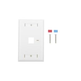 Placa de Pared de 1 Puerto, Keystone, con Espacio para Etiqueta, Color Blanco