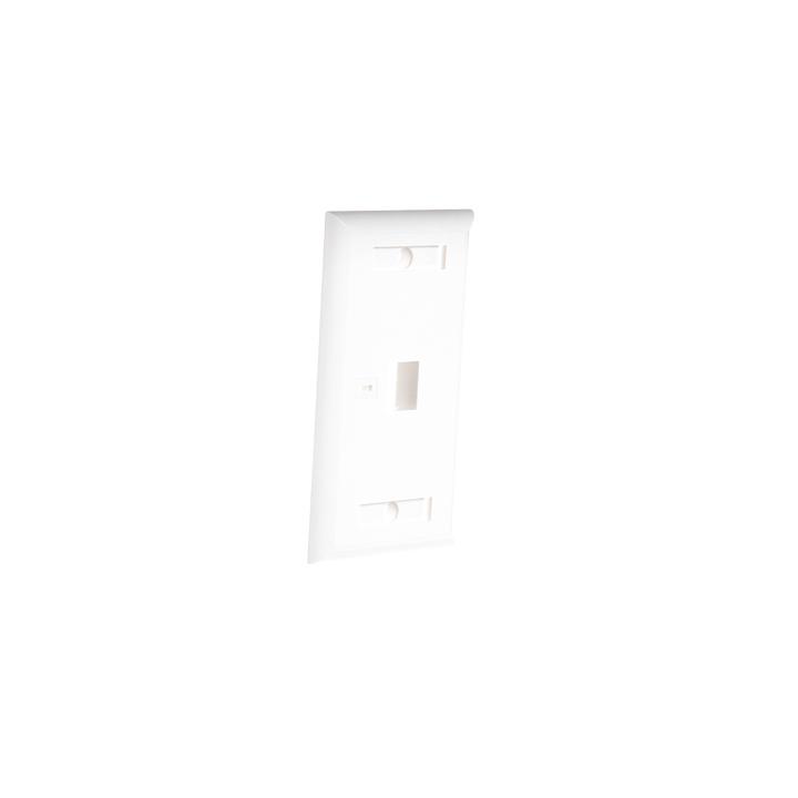 Placa de Pared de 1 Puerto, Keystone, con Espacio para Etiqueta, Color Blanco