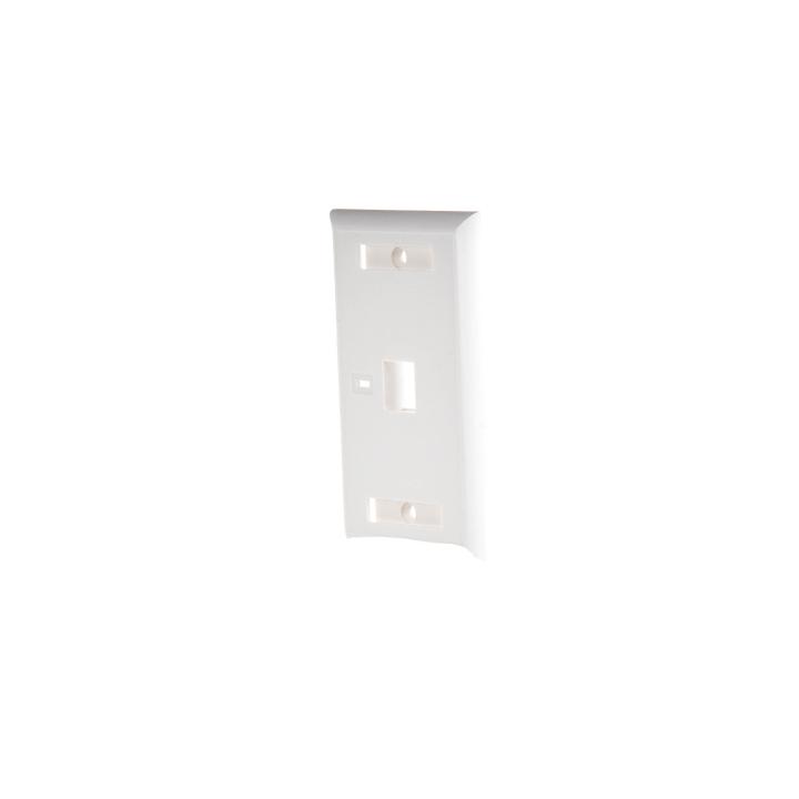 Placa de Pared de 1 Puerto, Keystone, con Espacio para Etiqueta, Color Blanco