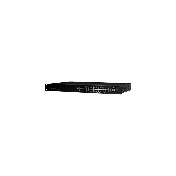 Switch EdgeMAX administrable de 24 puertos Gigabit con PoE+/PoE Pasivo 24V + 2 Puertos SFP, 250 W