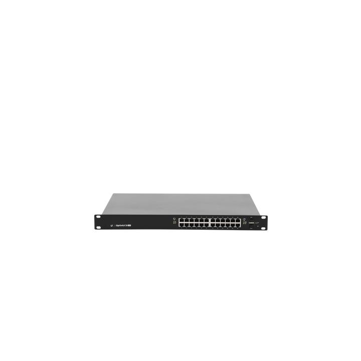 Switch EdgeMAX administrable de 24 puertos Gigabit con PoE+/PoE Pasivo 24V + 2 Puertos SFP, 250 W
