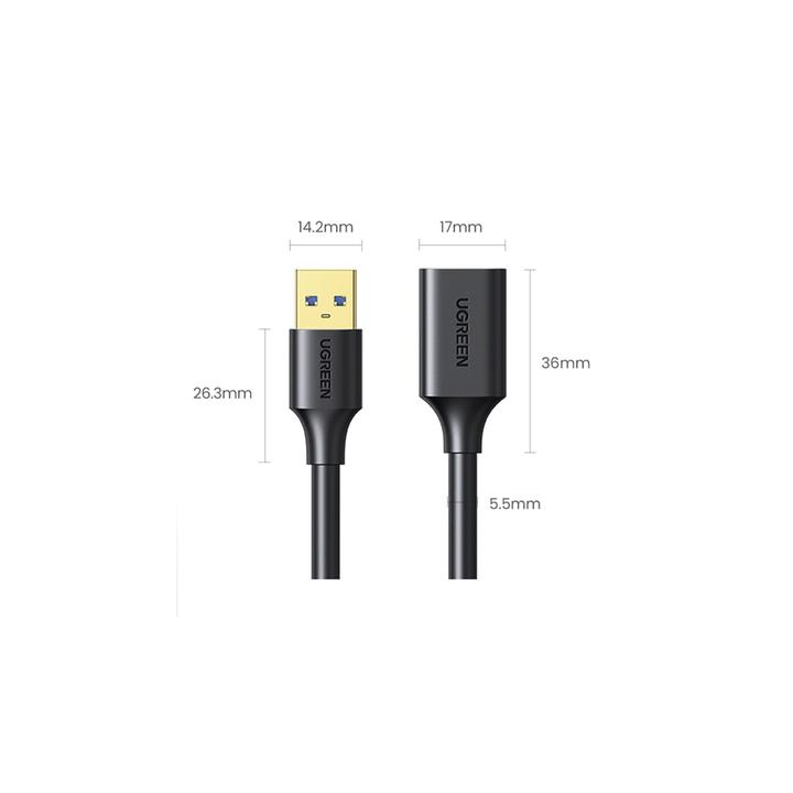 Cable Extensor USB 3.0 / 3 Metros / Macho-Hembra / 5 Gbps / Ultra Durabilidad / Núcleo de cobre estañado 28/22 AWG /