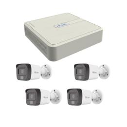 Kit IP 4 Megapixel / NVR de 4 Canales con 4 Puertos PoE / 4 Cámaras IP Dual Light con Micrófono Integrado / Bala para