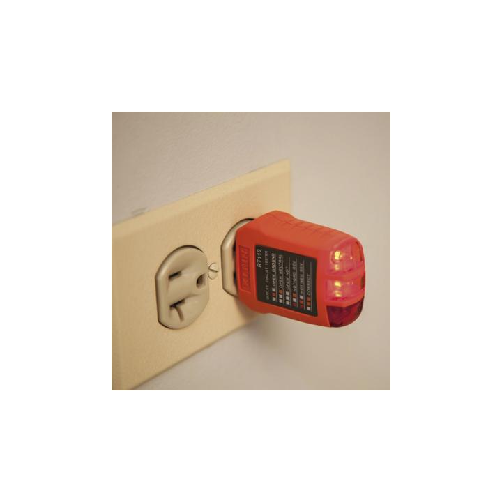 Probador de Tomacorrientes Estándar, con Secuencia de Luces para Indicar un Cableado Correcto/Incorrecto.