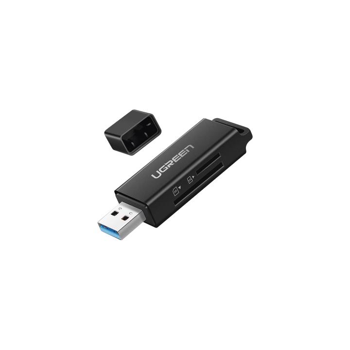 Lector de tarjetas SD portátil USB 3.0 de doble ranura / adaptador de tarjeta de memoria flash concentrador para TF SD