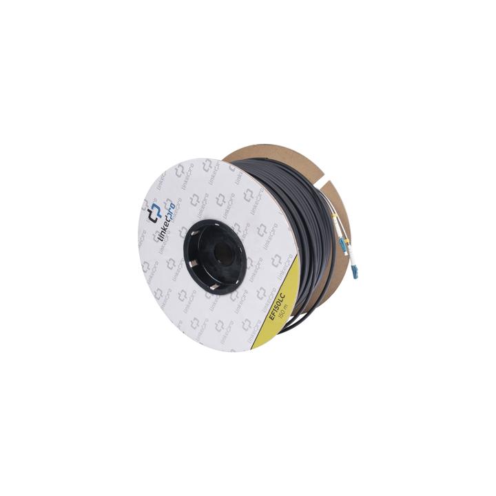 Carrete de Fibra Óptica Monomodo con Conectores LC-LC Duplex, Reforzada con Kevlar, de 150 Metros (492.13 Pies), Para