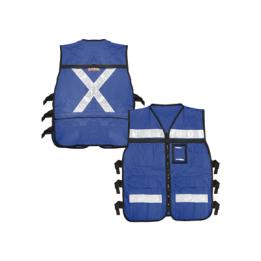Chaleco Reflejante con 6 Bolsas Externas / 6 Broches ajustables / Talla Grande.