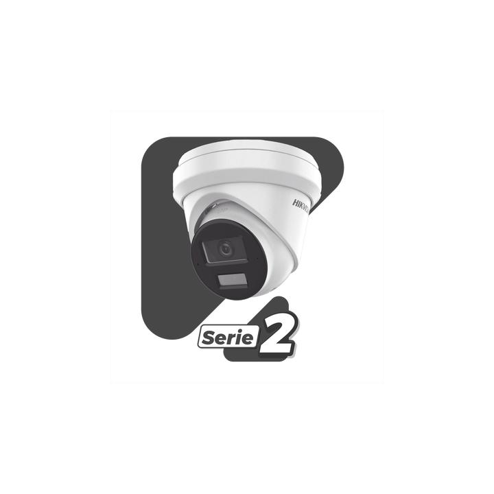 [Dual Light + 2 Micrófonos Integrados] Turret IP 6 Megapixel / Lente 2.8 mm / 30 mts Luz Blanca + 30 mts IR / ACUSENSE