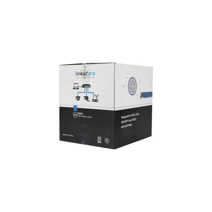 Bobina de Cable de 305 Metros (1000 Pies) Cat6+ Blindado F/UTP, CM, Calibre 23 Alto Rendimiento, ETL, UL, Color Azul,