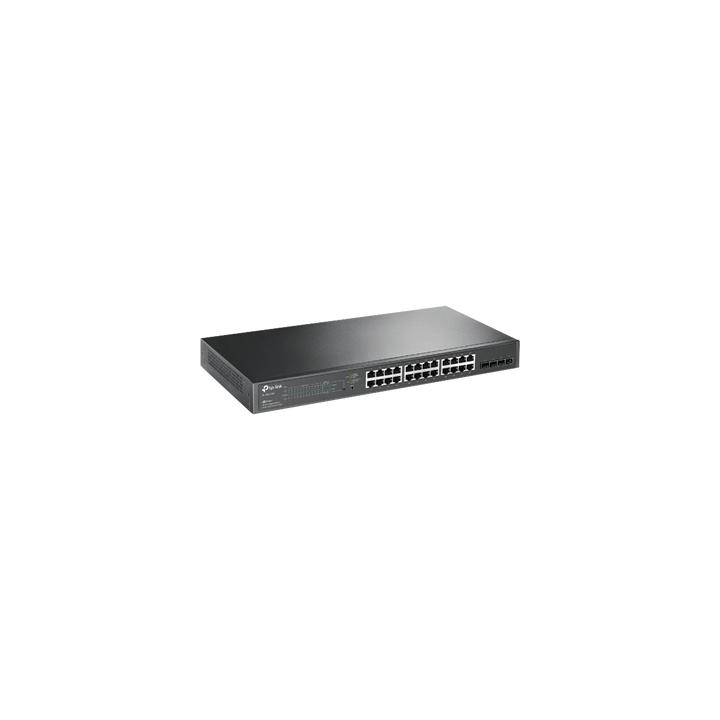 Switch PoE JetStream SDN Administrable 24 puertos 10/100/1000 Mbps + 4 puertos SFP, 24 puertos PoE, 250W,