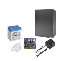 Kit con fuente PLB3 con salida de 12 Vcc a 4 Amper, incluye transformador y batería de 12 V a  5.5 Amper