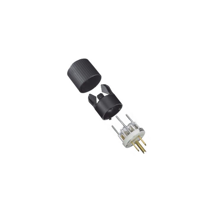 Clavija Negra 15 A 125 V CA 2 Polos 3 Hilos (NEMA 5-15P).
