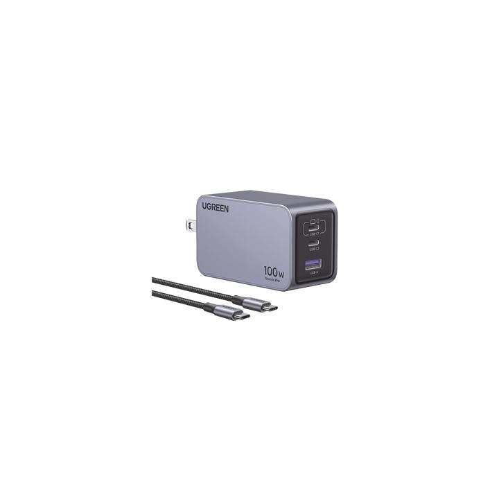 Cargador de 100W serie Nexode Pro | 3 Puertos de Carga Rápida | 2 USB-C | 1 USB-A | Tecnología GaNInfinity | PD3.1 de