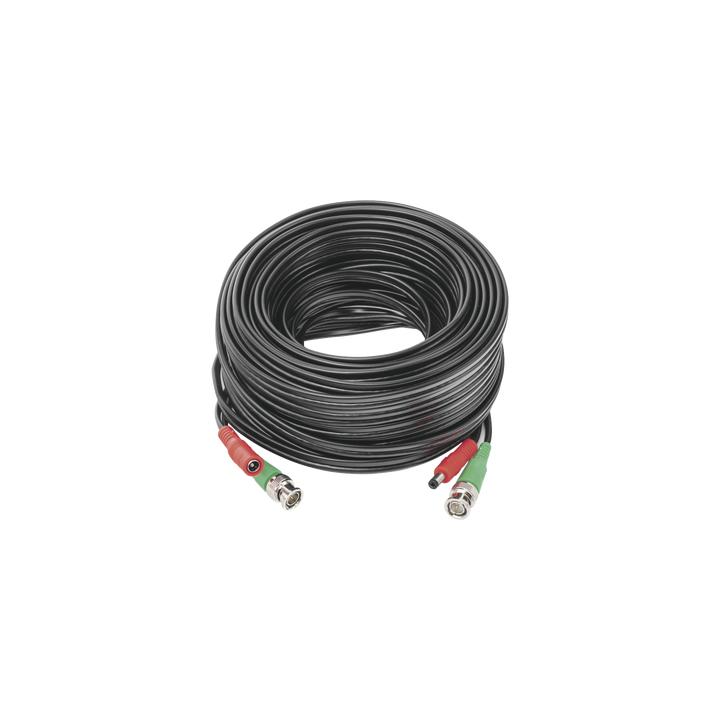 Cable Coaxial (BNC RG59) + Alimentación / SIAMES / 20 Metros (65.62 Pies) / Aleación Cobre + Aluminio CCA / Para