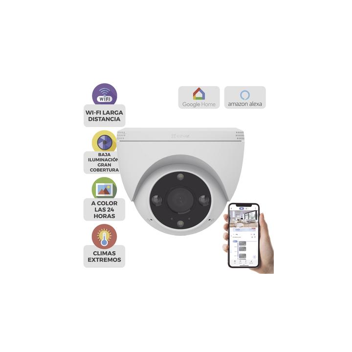 Domo IP 3 Megapíxel (2K) / Wi-Fi / Sirena y Estrobo /Audio de Dos Vías / Detección Humana y Vehiculo / Notificación