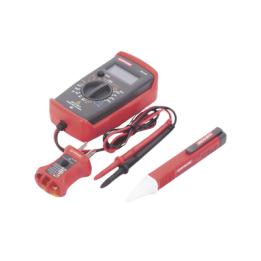 KIT Básico 3 en 1 con Multímetro Digital + Detector de Tensión sin Contacto + Comprobador de Fase GFCI