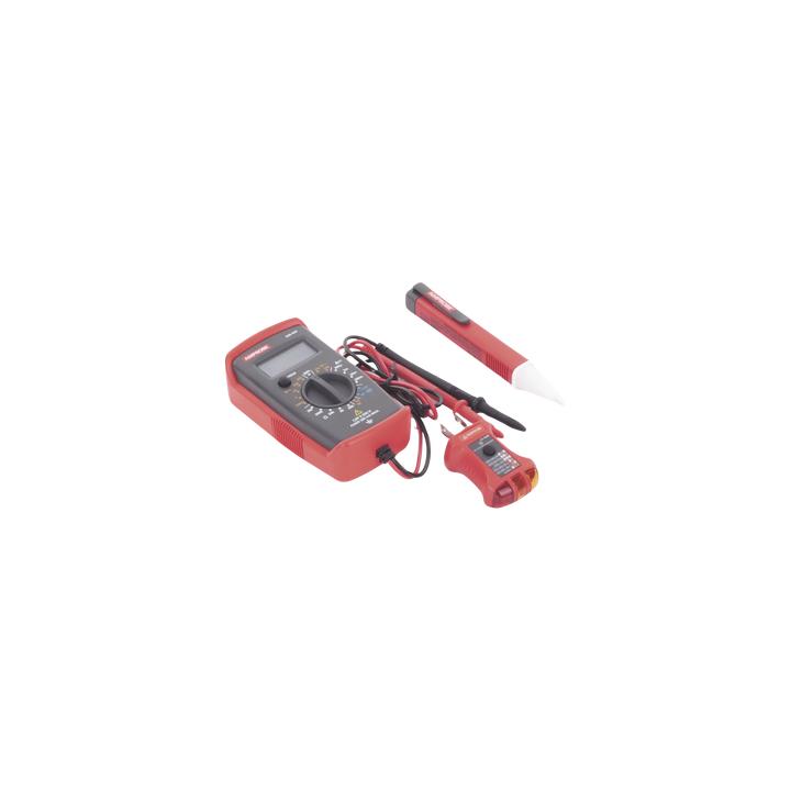 KIT Básico 3 en 1 con Multímetro Digital + Detector de Tensión sin Contacto + Comprobador de Fase GFCI