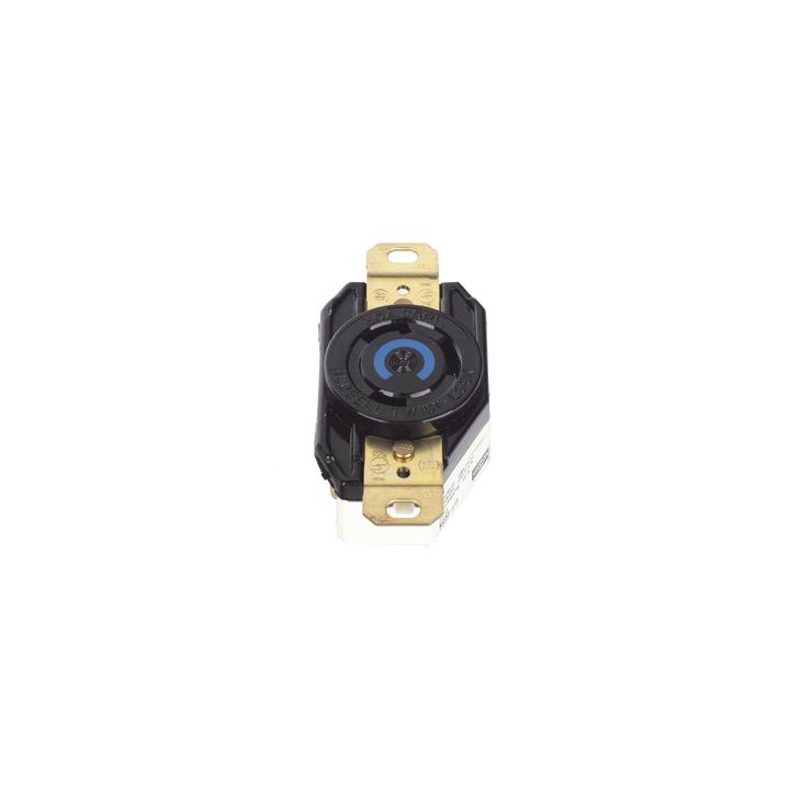Receptáculo de Media Vuelta Industrial 30 A 250 V CA 2 Polos 3 Hilos (Nema L6-30R) Color Negro.